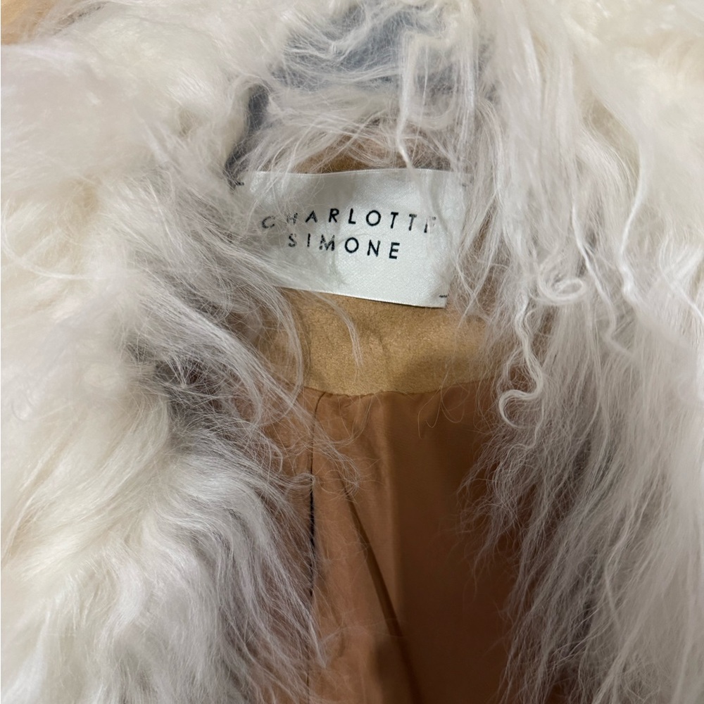 NWT Charlotte Simone Penny Lane Coat, Mongolian Fur Trim - Picture 3 of 4